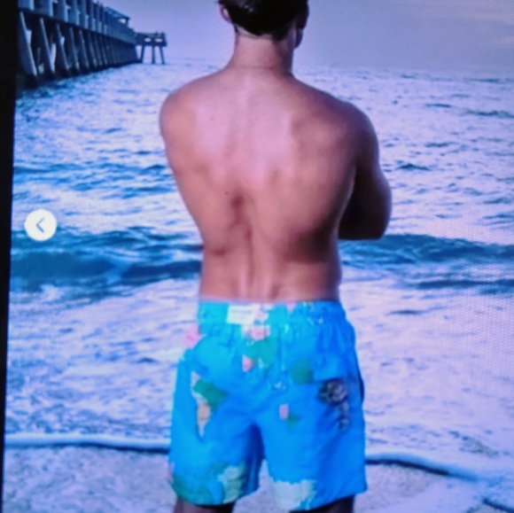 $150 VOYAGE SWIMWEAR MEN'S Sz S WORLD GLOBAL MAP SWIM TRUNKS ASO Justin Anderson - Picture 3 of 11